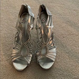 Silver high heels